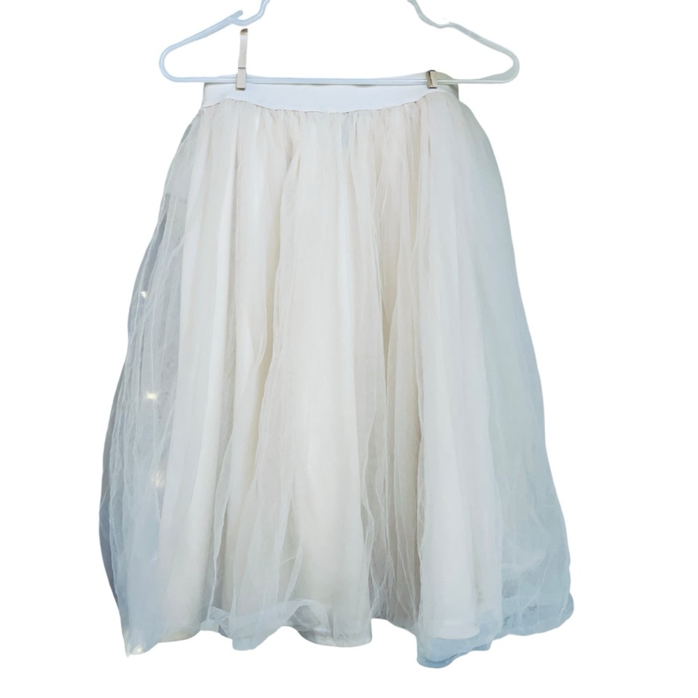 Cream Off-White Tulle Maxi Skirt Size M Coquette Cottagecore Fairycore